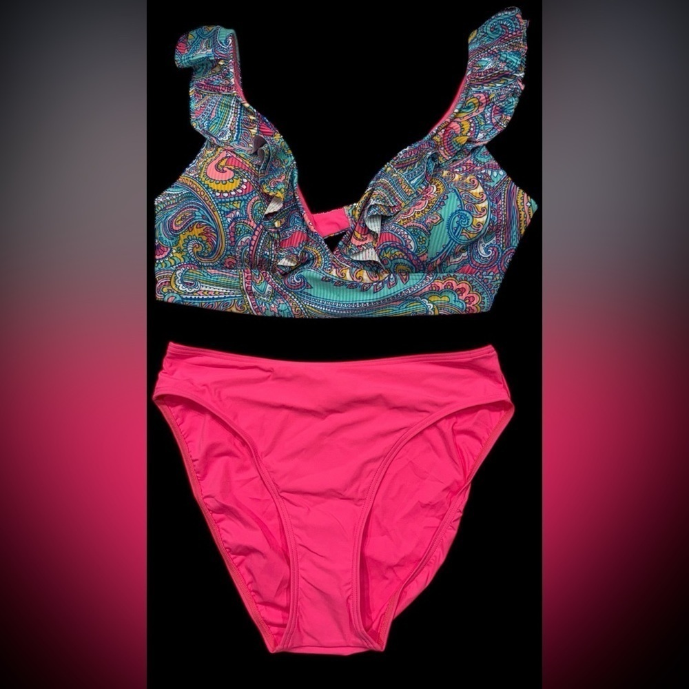 Sunsets Paisley Pop Bikini Set Willa Wireless Paipo 40 D 42 C NWT